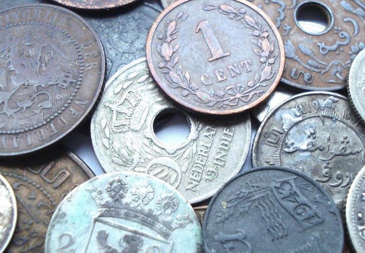Nederland en overzee lot met 25 oude munten (incl. zilver), Postzegels en Munten, Munten | Nederland, Zilver, Ophalen of Verzenden