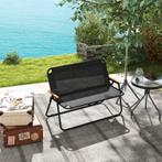 Outsunny Tuinbank Zitbank, Opvouwbare 2-Pers Campingbank, Tuin en Terras, Ophalen of Verzenden, Nieuw, Kunststof