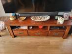 Massief  mahonie henders & hazel tv kast,3 lades, Ophalen, 150 tot 200 cm, Zo goed als nieuw, Minder dan 100 cm