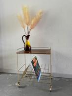 Vintage platenspeler trolley jaren goud formica, Huis en Inrichting, Ophalen, Gebruikt, ., 2de hands