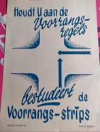 Vintage Verkeersveiligheid Politie Amsterdam 1952, Verzamelen, Posters, Rechthoekig Staand, Ophalen of Verzenden, Zo goed als nieuw
