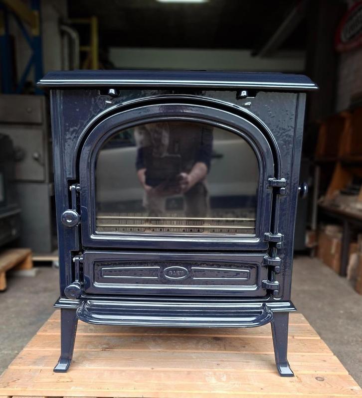 Houtkachel Saey 94 - blauw geëmailleerd - als nieuw !, Huis en Inrichting, Kachels, Zo goed als nieuw, Vrijstaand, Houtkachel