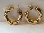 Zilveren vergulde oorbellen Wokkels, Sieraden, Tassen en Uiterlijk, Oorbellen, Verzenden, Zo goed als nieuw, Knopjes of Stekers