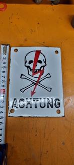Vintage Emaille Waarschuwingsbord - Hoogspanning, Ophalen of Verzenden, Overige soorten, Duitsland, Overige typen