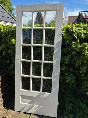 mooie hardhouten binnendeur met 15 raampjes beschikbaar voor biedingen