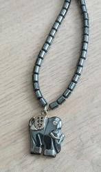 Ketting met hanger olifant hematiet incl. gratis verzending, Blauw, Nieuw, Ophalen of Verzenden, Overige materialen