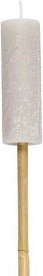 2 NIEUWE Rustik Lys crème beige zand tuinfakkels met bamboe, Tuin en Terras, Fakkels, Ophalen of Verzenden, Nieuw