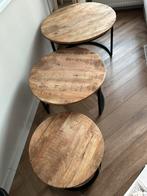 Tafelset mangohout, Ophalen, Gebruikt, Rond, Hout