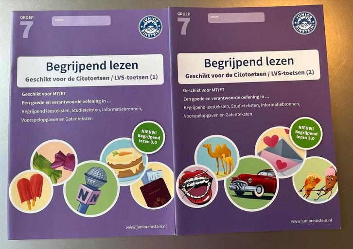 Junior Einstein Begrijpend Lezen Groep 7. Deel 1 en 2, Boeken, Studieboeken en Cursussen, Zo goed als nieuw, Niet van toepassing