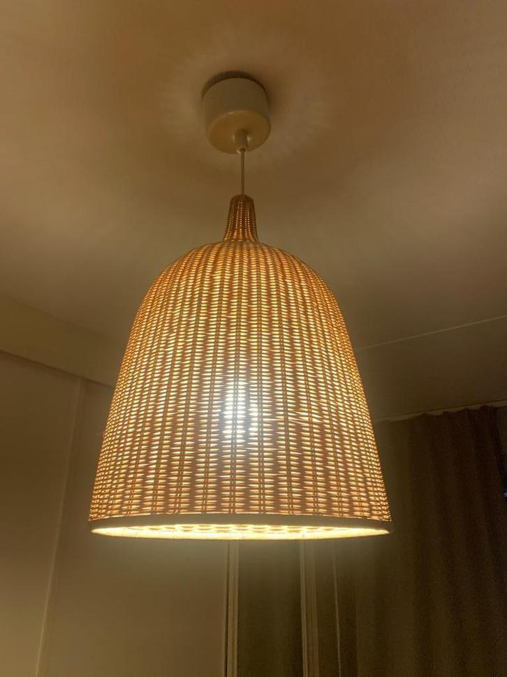 Ikea Rotan Lamp, Huis en Inrichting, Lampen | Hanglampen, Zo goed als nieuw, 50 tot 75 cm, Ophalen