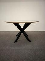 Ronde eettafel HPL lichtgrijs marmer 130cm, Huis en Inrichting, Tafels | Eettafels, Rond, Ophalen of Verzenden, Zo goed als nieuw