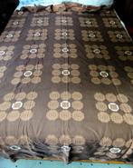 Vintage bruin beige, iets wit motieven tafelkleed 120x225 cm, Verzenden, Gebruikt, Rechthoek, Binnen