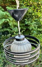 Vintage Hillebrand hanglamp, Ophalen of Verzenden, Gebruikt, Glas, Minder dan 50 cm
