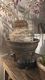 Oude sobere houten olijfbak, Ophalen of Verzenden