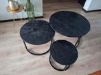 Set van 3 salontafels. Zwart, Huis en Inrichting, Tafels | Salontafels, Ophalen, Rond