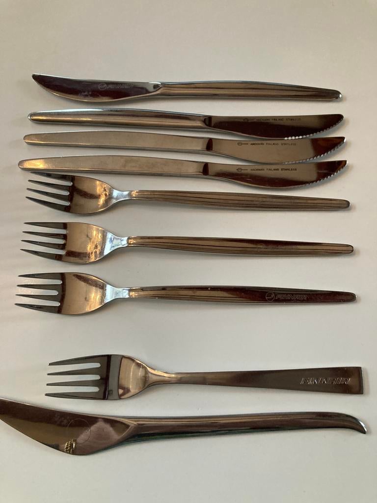 Vintage Bestek FINNAIR Hackman Finland Stainless jaren 70, Verzenden