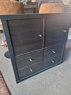 Ikea Kallax 4 vakken met inzet deurtjes en lades, Ophalen, 100 tot 150 cm, 50 tot 100 cm, Zo goed als nieuw