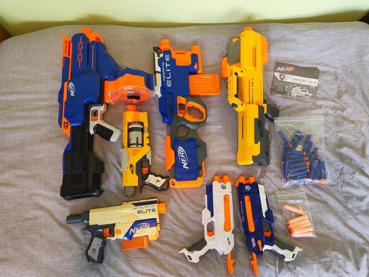 6 Nerf blasters, Kinderen en Baby's, Speelgoed | Buiten | Actiespeelgoed, Gebruikt, Ophalen of Verzenden
