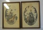 2 antieke prenten, art nouveau, vroeg 1900, Antiek en Kunst, Kunst | Etsen en Gravures, Verzenden