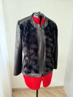 Jasje met bont, zwart maat 44, Ophalen of Verzenden, Zo goed als nieuw, Maat 42/44 (L), Zwart