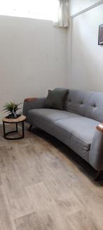 Montèl Designerbank | Grijs met leren accent | 3-zits | €250, Huis en Inrichting, Ophalen, Montèl, Driepersoons, 75 tot 100 cm