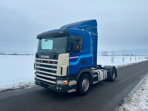 Scania 164 580 V8 trekker 4x2, Auto's, Vrachtwagens, Particulier, Scania, Diesel, Euro 3, Handgeschakeld, Blauw, Grijs, Stof, Achterwielaandrijving