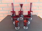 Vintage mooie rode drinkglazen en vaasjes, Antiek en Kunst, Ophalen of Verzenden