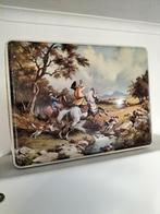 Oude Engelse blikken trommel met jachttafereel, Verzamelen, Blikken, Ophalen of Verzenden, Zo goed als nieuw, Koek(jes), Overige merken