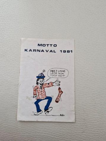 768 Sticker Carnaval Motto 1981 beschikbaar voor biedingen
