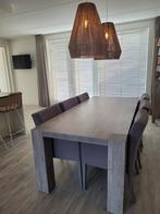 Direct beschikbaar eetkamertafel met 6 stoelen, Huis en Inrichting, 4 tot 6 stoelen, Gebruikt, Ophalen of Verzenden