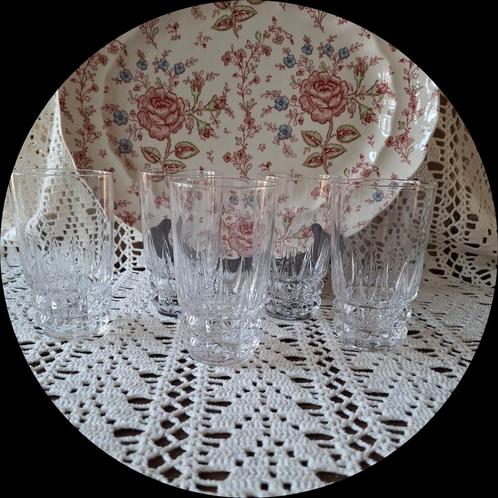 5 Cristal d'Arques Pompadour longdrink glazen 70's set, Antiek en Kunst, Antiek | Glas en Kristal, Ophalen of Verzenden