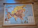Vintage Schoolkaart Azië - Wandkaart, Ophalen of Verzenden, Aardrijkskunde