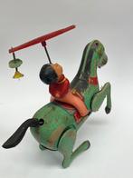 vintage speelgoed paard en ruiter van blik, Ophalen of Verzenden
