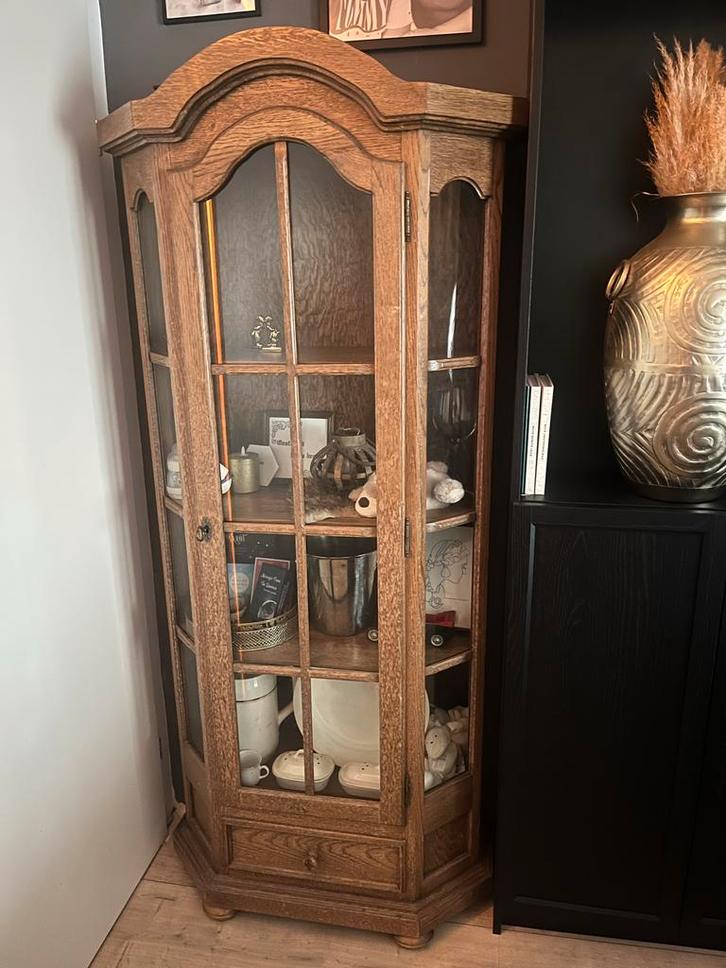 Vintage vitrinekast, Huis en Inrichting, Kasten | Vitrinekasten, Gebruikt, 100 tot 150 cm, Minder dan 50 cm, 25 tot 50 cm, Met deur(en)