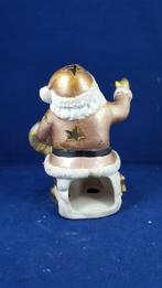 Vintage kerstdecoratie: kerstman waxinelichthouder goud. W3, Tweedehands verkoop, Tweedehands verkoop, Gebruikt, Ophalen of Verzenden