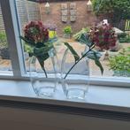 2 mooie zware transparante vazen, Huis en Inrichting, Woonaccessoires | Vazen, Ophalen, Overige kleuren, Minder dan 50 cm, Glas
