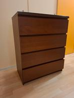 Malm ladenkast met 4 laden en een beschermende glasplaat, Huis en Inrichting, Kasten | Dressoirs, Ophalen, Overige materialen