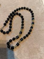 Zwarte kralenketting, Sieraden, Tassen en Uiterlijk, Kettingen, Ophalen of Verzenden, Gebruikt, Zwart, Overige materialen