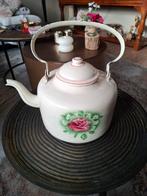 Vintage Emaille WATERKETEL met Roos, Antiek en Kunst, Antiek | Emaille, Ophalen of Verzenden