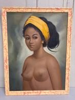Schilderij dame bali naakt, Antiek en Kunst, Ophalen of Verzenden