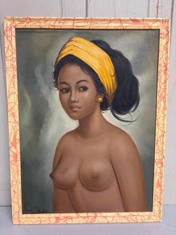 Schilderij dame bali naakt beschikbaar voor biedingen