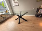 Grote Design Glazen Eettafel 200x100cm, Gebruikt, 100 tot 150 cm, 200 cm of meer, Glas