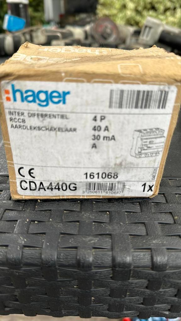 Aardlekschakelaar hager, Doe-het-zelf en Verbouw, Elektra en Kabels, Nieuw, Ophalen of Verzenden