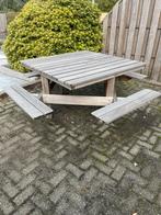 Houten Picknicktafel Vierkant - 215x215cm, Tuin en Terras, Ophalen, Gebruikt, Vierkant, Hout