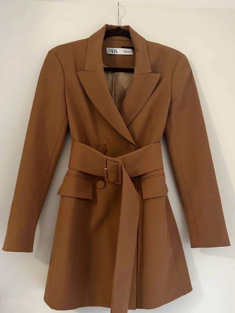 Zara belted blazer dress, Bruin, Ophalen of Verzenden, Zo goed als nieuw, Maat 34 (XS) of kleiner
