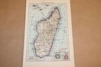 Antieke kaart - Madagaskar - Circa 1900, Boeken, Gelezen, Ophalen of Verzenden, Landkaart, 1800 tot 2000