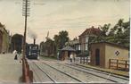 Delft (Z.H.) Spoorsingel, Stoomtrein, Molen, Volk, gel. 1910, Verzamelen, Ansichtkaarten | Nederland, Verzenden, Voor 1920, Gelopen