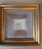 Tekening van een meisjesgezicht in gouden lijst, Ophalen of Verzenden