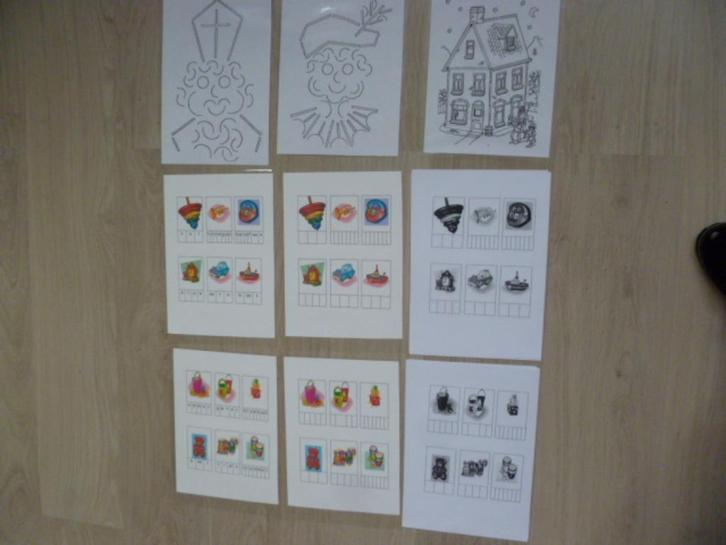 Sint: kaarten met woorden wb. en ringen-stokken vb. kaarten., Diversen, Sinterklaas, Ophalen of Verzenden