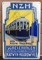 De Blauwe Tram Metalen Reclamebord Wandbord NZH HTM, Verzamelen, Nieuw, Overige typen, Tram, Verzenden